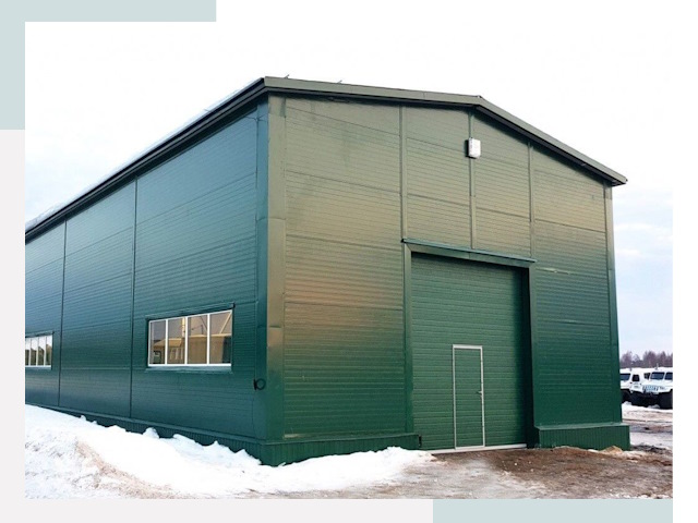 Двускатные ангары в Чехове